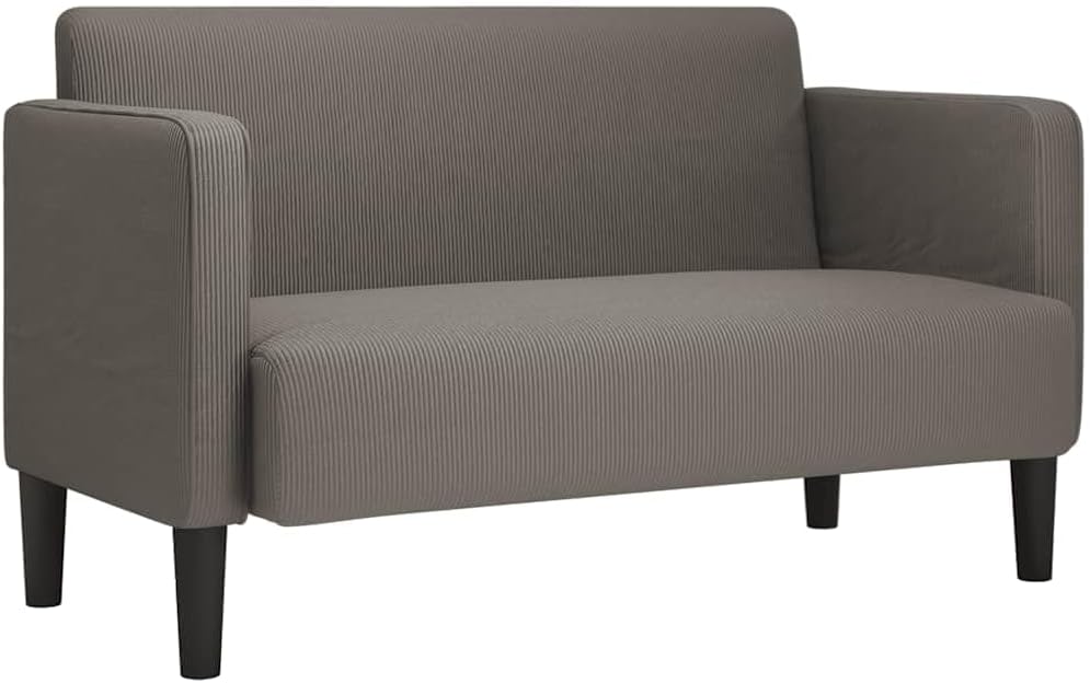 Divano vidaXL, 124 × 68 × 74,5 cm, velluto, tessuto, Grigio chiaro, con braccioli, per soggiorno