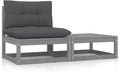 Set di mobili da giardino Homgoday, 70 × 70 × 67 cm, 70 × 70 × 30 cm, legno, tessuto, Grigio, per giardino e terrazzo