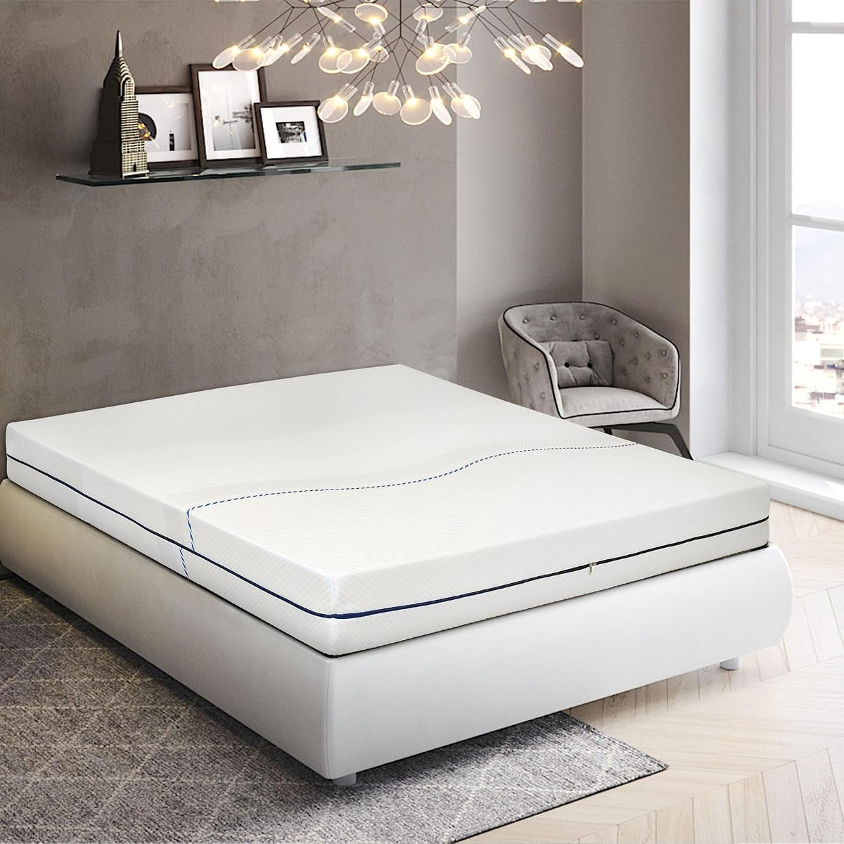 Materasso Flexinn, misura 90 × 200, tessuto, pelle, sfoderabile, per camera da letto