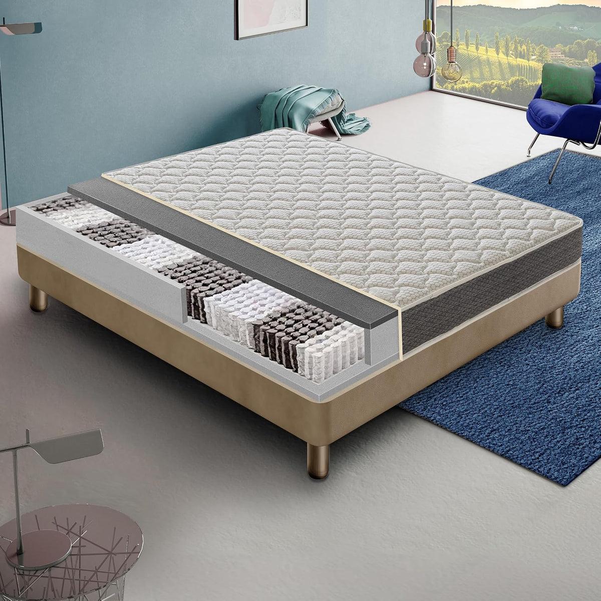 Materasso materassi e doghe, 120 × 190 cm, per camera da letto