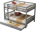 Letto a castello Azkoeesy, 204,5 × 145 × 150 cm, misura 140 × 200, legno, Grigio, allungabile, per camera da letto
