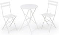 Set da pranzo da giardino COSE DA CASA, 3 pezzi, 2 sedie, metallo, Bianco, pieghevole, per giardino e terrazzo