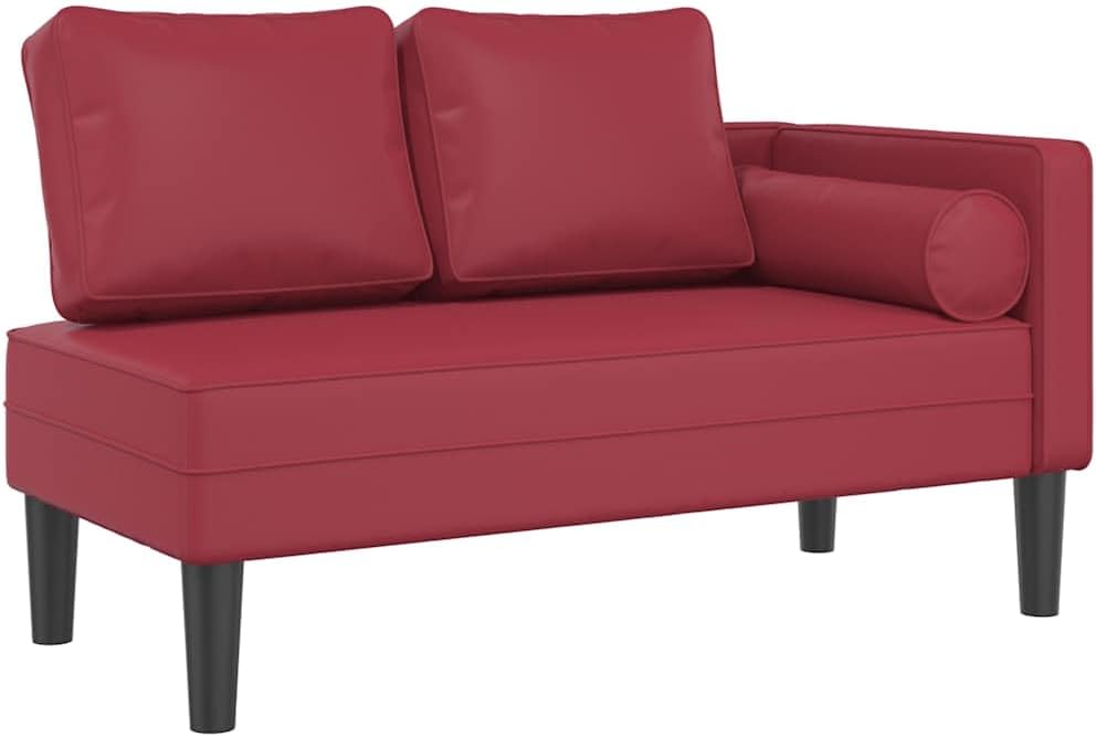 Lettino prendisole, 116,5 × 62 × 57,5 cm, similpelle, Nero, imbottito, per giardino e terrazzo