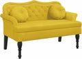 Panca vidaXL, 120,5 × 65 × 75 cm, velluto, Giallo, con braccioli