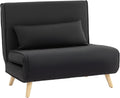Poltrona letto HOMCOM, singolo, 3 in 1, 94 × 78 × 80cm, legno, lino, Nero, con cuscino, trasformabile, reclinabile, pieghevole, imbottita