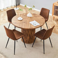 Set da pranzo Bladez, 5 pezzi, 4 sedie, legno, tessuto, Marrone, per sala da pranzo e cucina