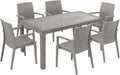 Set da pranzo da giardino HOUSE COLLECTION ARE064 ARE068, 6 sedie, rattan, Tortora, per giardino e terrazzo