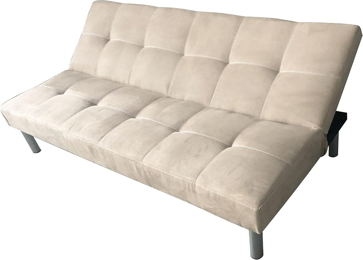 Divano letto ITALFROM, 3 posti, matrimoniale, 178 × 79 × 84cm, acciaio, Beige, con funzione letto, reclinabile, sfoderabile, per soggiorno