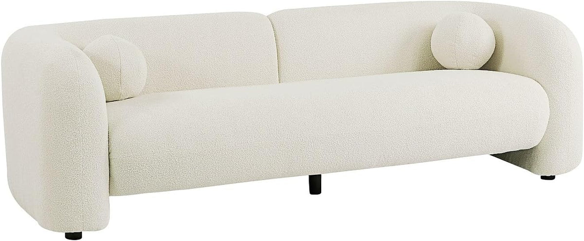 Divano Vente-unique, 3 posti, 226 × 86 × 68 cm, tessuto, Bianco, sfoderabile, per soggiorno