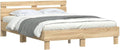 Struttura letto vidaXL, 140 × 190 cm, legno, Rovere, con illuminazione LED, per camera da letto
