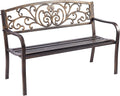 Panca KOMFOTTEU, 127 × 60 × 85 cm, metallo, con braccioli, per giardino e terrazzo