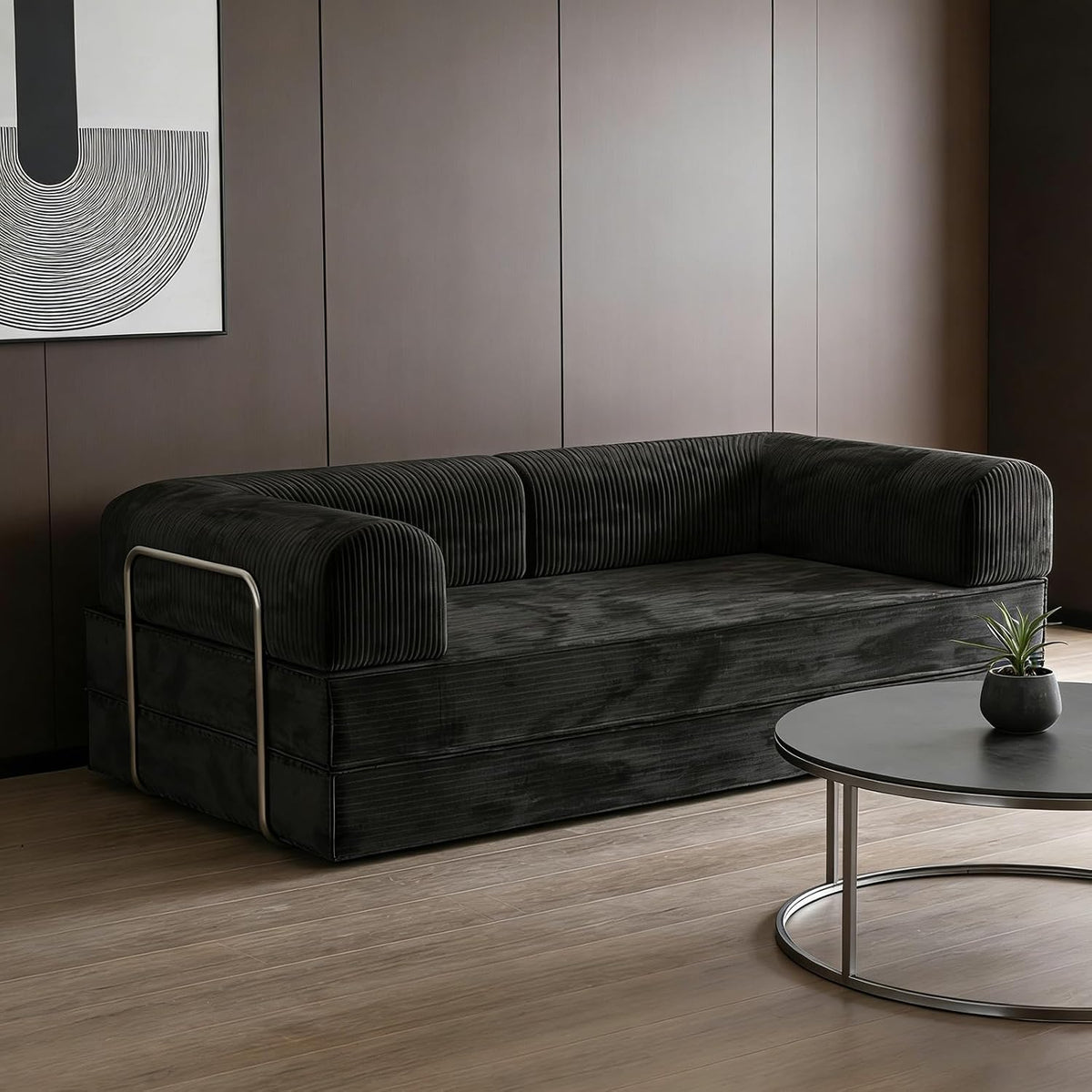 Divano letto Poxvythb, velluto, trasformabile, con funzione letto, pieghevole, sfoderabile, per soggiorno