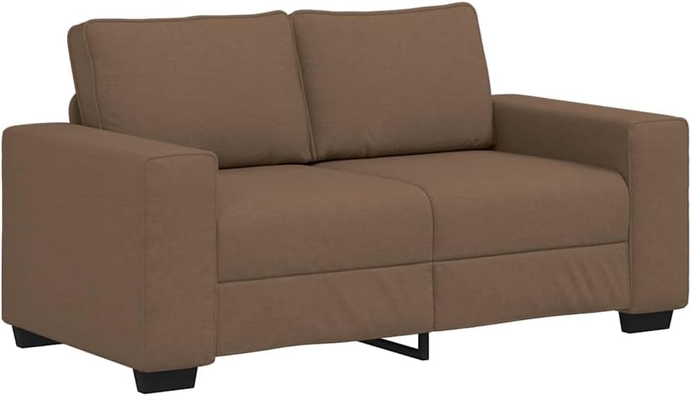 Divano vidaXL, 2 posti, 160 × 77 × 82 cm, tessuto, Marrone, con braccioli, imbottito, per soggiorno