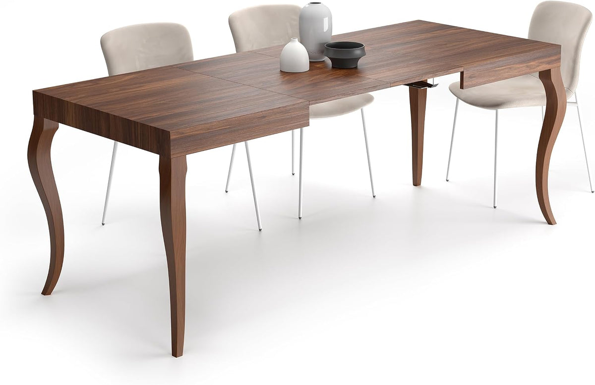 Tavolo allungabile Mobili Fiver, Noce, per sala da pranzo e cucina, 120(200) x80 cm, per 6-8 persone