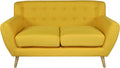 Divano SAMIRA, 2 posti, 116 × 60 cm, tessuto, Giallo, sfoderabile, per soggiorno