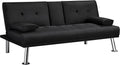 Divano letto Yaheetech, 3 posti, 167 × 94 cm, tessuto, vetro, trasformabile, con funzione letto, reclinabile, regolabile, pieghevole, per soggiorno