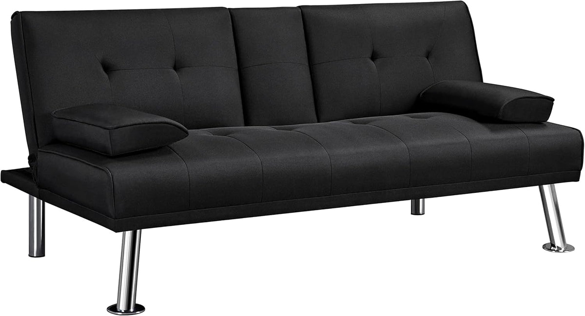 Divano letto Yaheetech, 3 posti, 167 × 94 cm, tessuto, vetro, trasformabile, con funzione letto, reclinabile, regolabile, pieghevole, per soggiorno