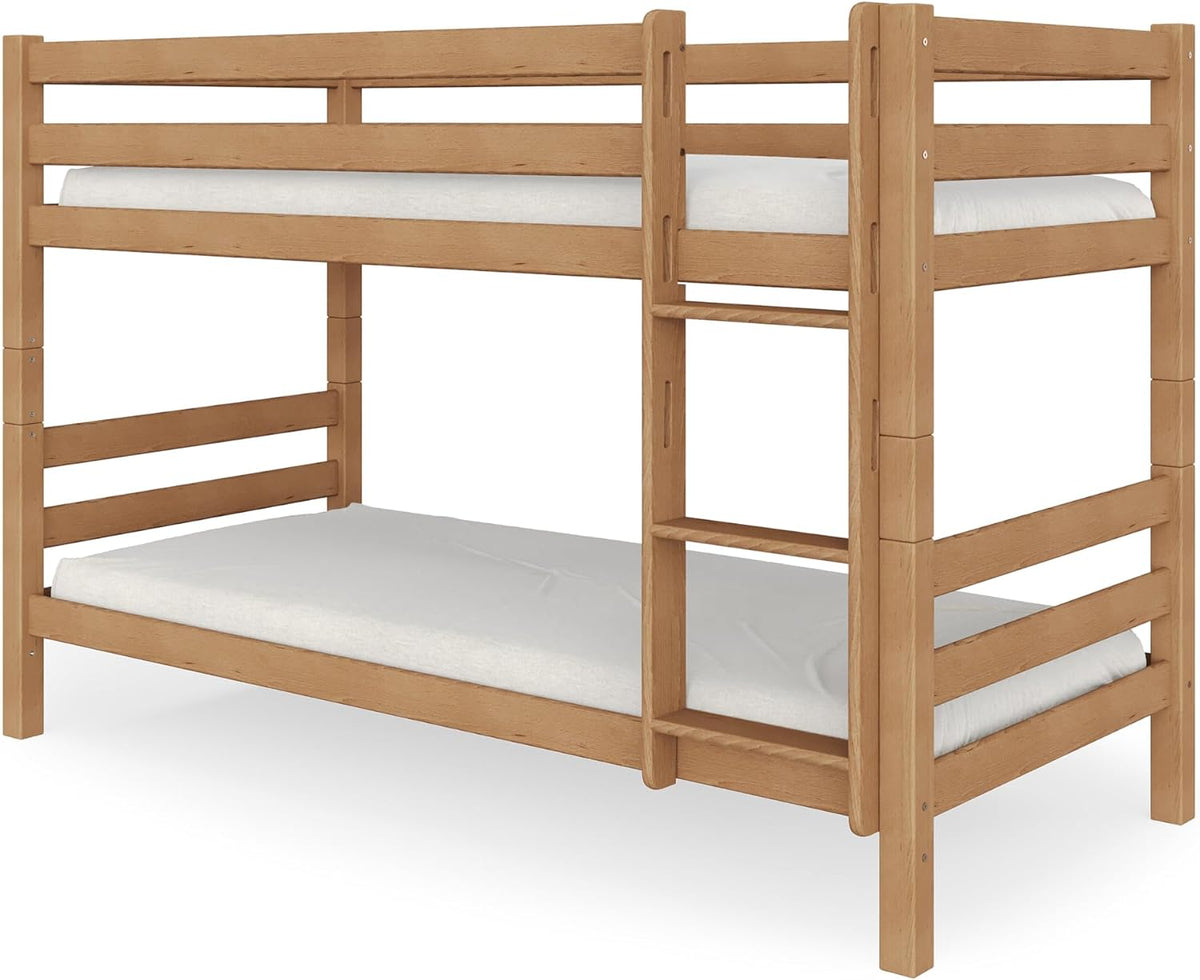 Letto a castello fornera, matrimoniale, legno, Naturale, con rete a doghe, per camera da letto