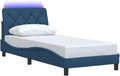 Struttura letto vidaXL, 218 × 95 × 74,5 cm, tessuto, Blu, con illuminazione LED, per camera da letto