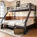 Letto a castello Cayipng EN747, matrimoniale, 140 × 200 cm, misura 90 × 200, metallo, Nero, per camera da letto