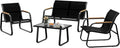 Set da pranzo da giardino Crevyteg, 4 divani, 2 poltrone, acciaio, textilene, per giardino e terrazzo