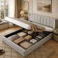 Letto contenitore Autheria, matrimoniale, una piazza e mezza, 180 × 200 cm, Bianco, con contenitore, regolabile, con rete a doghe, con porta USB