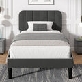 Letto VECELO, singolo, 90 × 200 cm, acciaio, velluto, Grigio, regolabile, con rete a doghe, imbottito, per camera da letto