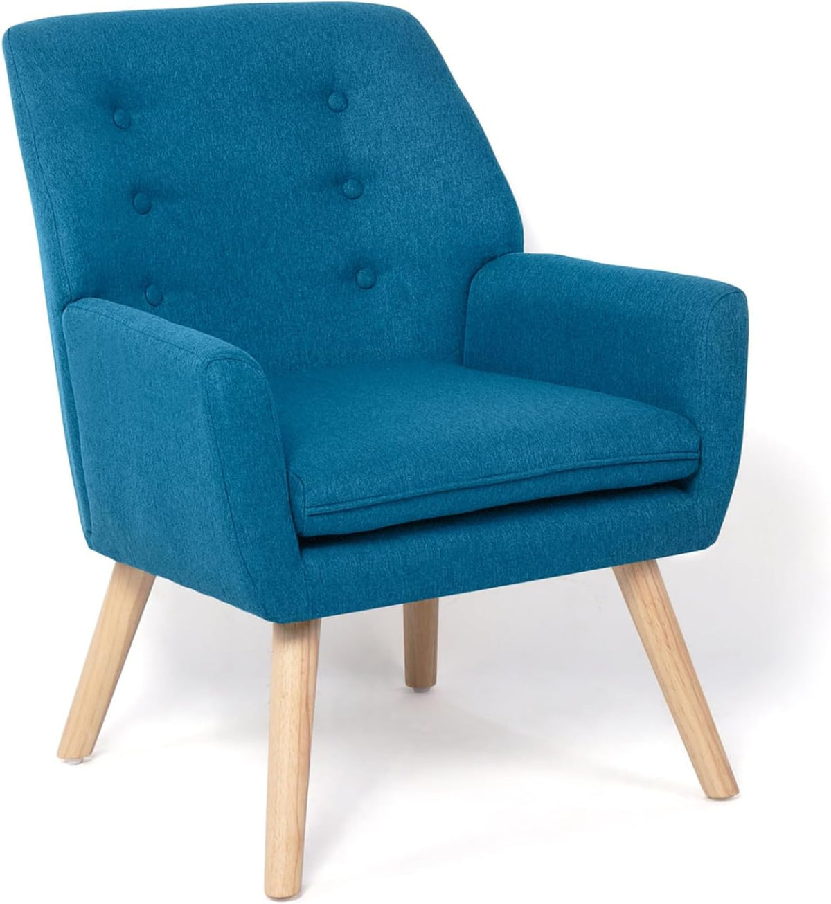 Poltrona IDMarket, tessuto, Blu, con cuscino, con braccioli, imbottita, per soggiorno
