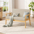 Divano letto Dripex, 2 pezzi, 2 posti, 107 × 60 × 77 cm, legno, velluto, Beige, per soggiorno