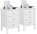 Comodino Yaheetech, 3 cassetti, 40 × 40 × 60 cm, legno, MDF, Bianco, per camera da letto