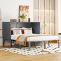 Letto boorbin, 140 × 200 cm, legno, MDF, Grigio, pieghevole, con rete a doghe, per camera da letto