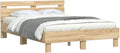 Struttura letto vidaXL, 135 × 190 cm, legno, Rovere, con illuminazione LED, per camera da letto