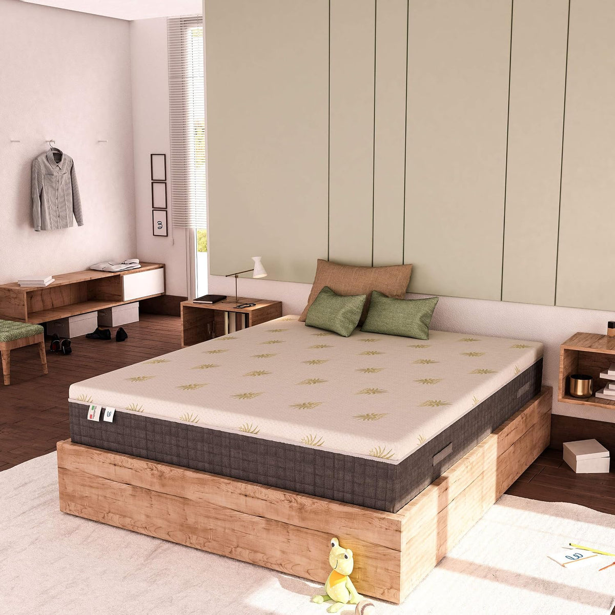 Materasso Baldiflex, matrimoniale, 160 × 190 cm, tessuto, memory foam, Grigio, sfoderabile, per camera da letto