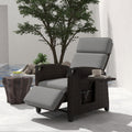 Sedia UDPATIO, 73 × 84 × 106 cm, 30 × 33 cm, rattan, Marrone, reclinabile, regolabile, allungabile, pieghevole, con poggiapiedi