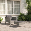 Set di mobili da giardino QZZCED, 55 × 68 × 69 cm, 55 × 44 × 34 cm, rattan, Grigio, per giardino e terrazzo