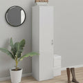 Armadio guardaroba Dmora, 39 × 41 × 175 cm, Bianco, con contenitore, per camera da letto