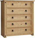Comò e cassettiera Vida Designs, 5 cassetti, legno massello