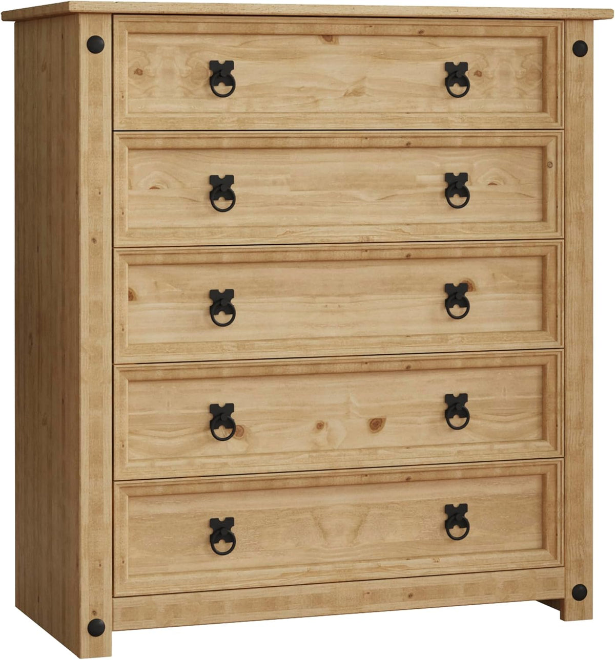 Comò e cassettiera Vida Designs, 5 cassetti, legno massello