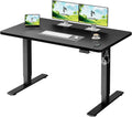 Scrivania Homall, 120 × 60cm, altezza regolabile 73-118 cm, acciaio, Nero, elettrica, con porta USB, per ufficio