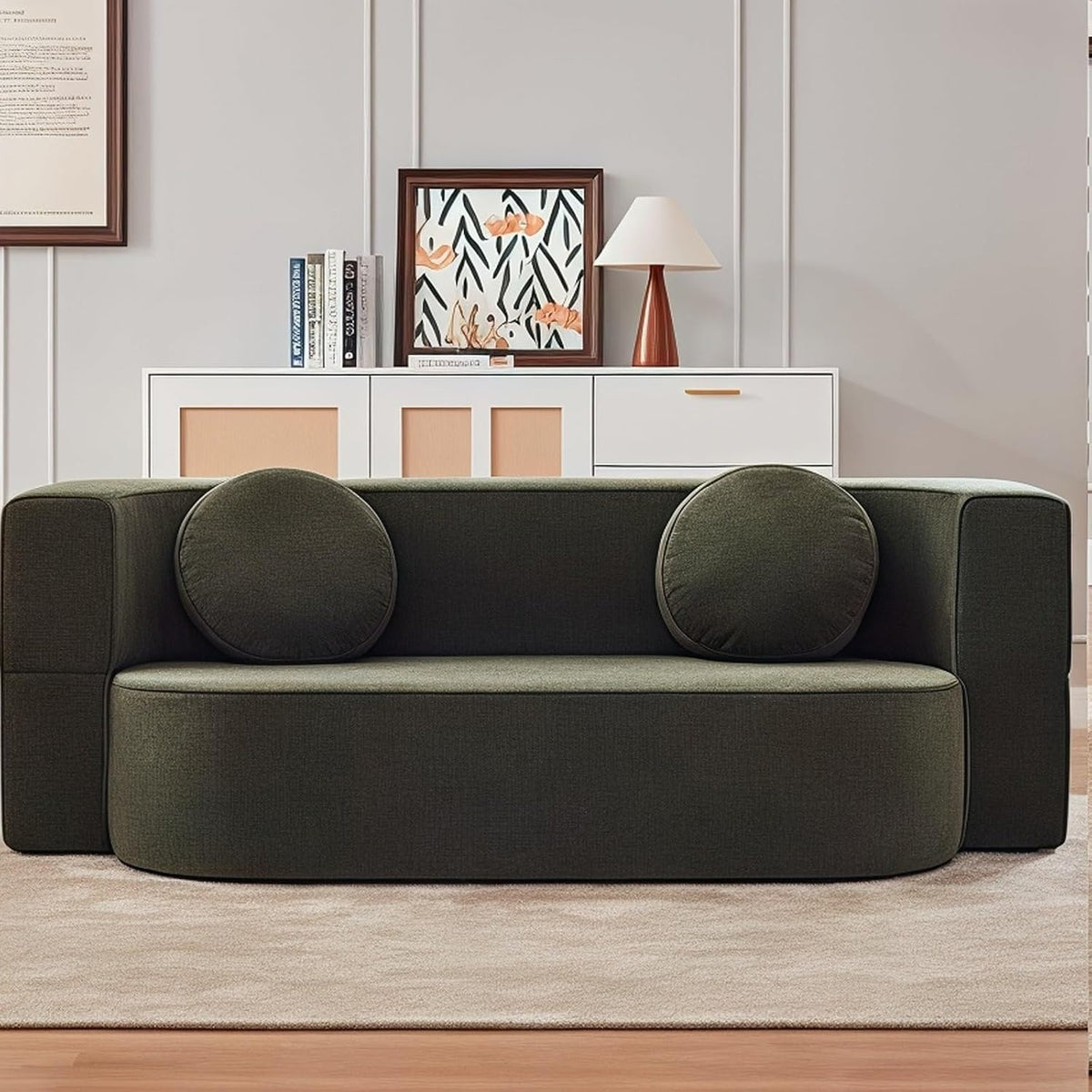 Divano letto WENMEE, 4 in 1, 100 × 60 × 60cm, velluto, trasformabile, con funzione letto, pieghevole, con braccioli, sfoderabile, per soggiorno