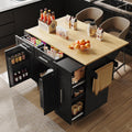 Isola da cucina Huayz, 2 cassetti, 110 × 46 × 90,5 cm, MDF, metallo, regolabile, pieghevole, per sala da pranzo e cucina