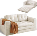 Divano letto Xbro, 2 posti, 150 × 86 × 75 cm, misura 150 × 86, velluto, Beige, trasformabile, con funzione letto, pieghevole, per soggiorno