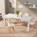 Tavolo allungabile Mobili Fiver, metallo, Bianco, per sala da pranzo e cucina, 120(200) x80 cm, per 6-8 persone