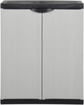 Armadietto, 68 × 40 × 85 cm, polipropilene, Nero e grigio, pieghevole, per giardino e terrazzo
