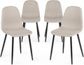 Sedia Homy Casa, 4 sedie, metallo, tessuto, Beige, per sala da pranzo e cucina, per cucina