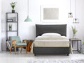 Letto contenitore EVERGREENWEB MATERASSI & BEDS, una piazza e mezza, 120 × 195cm, legno, Grigio scuro, con contenitore, con rete a doghe, imbottito