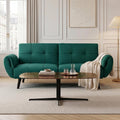 Divano JIEXI, 3 posti, legno massello, lino, Verde, trasformabile, con funzione letto, imbottito, per soggiorno