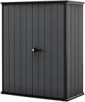 Armadio porta attrezzi Keter, 140 × 73,6 × 170,4 cm, Grigio scuro, per giardino e terrazzo