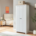Armadio guardaroba en.casa, 2 ante, 175 × 80 × 52 cm, Bianco e rovere, per camera da letto