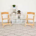 Sedia Flash Furniture, legno, Naturale, pieghevole, con poggiapiedi, imbottita, set di 4